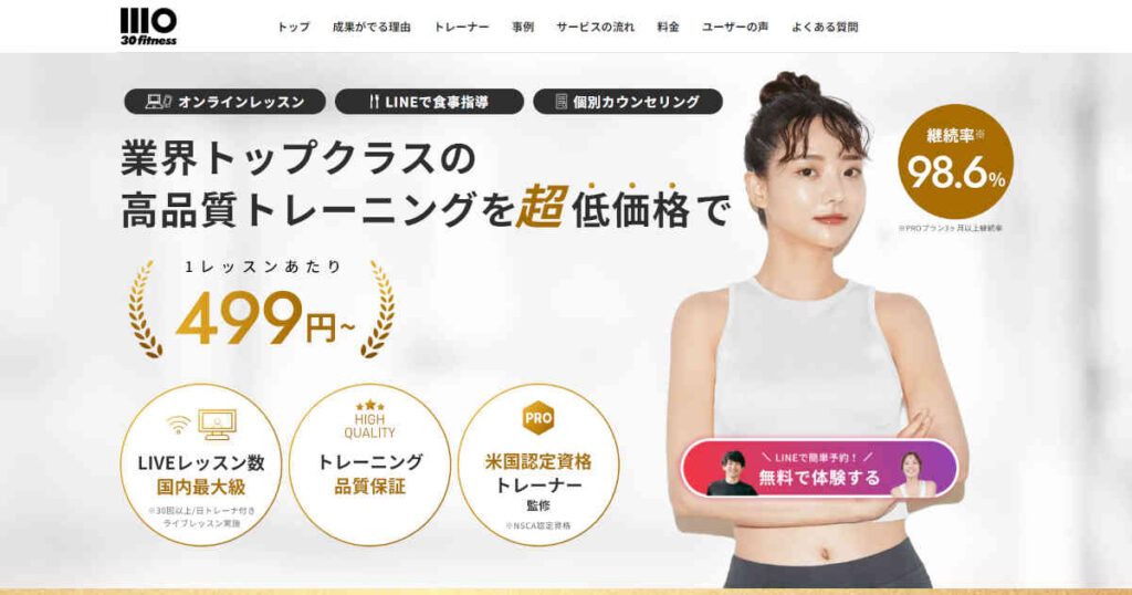 サーティフィットホームページ